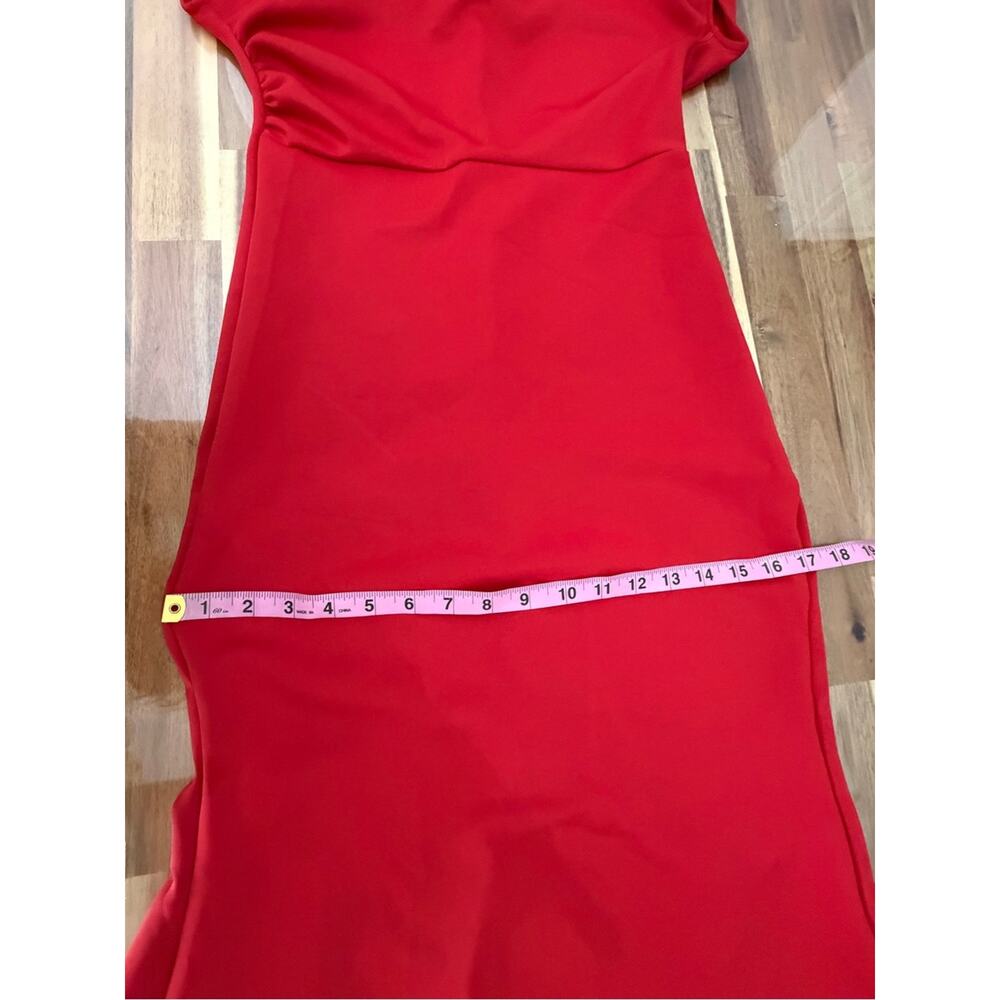 TikTok Shop Red Sleeveless Off Shoulder Bodycon Long Formal Party Evening Dress - Picture 7 of 12